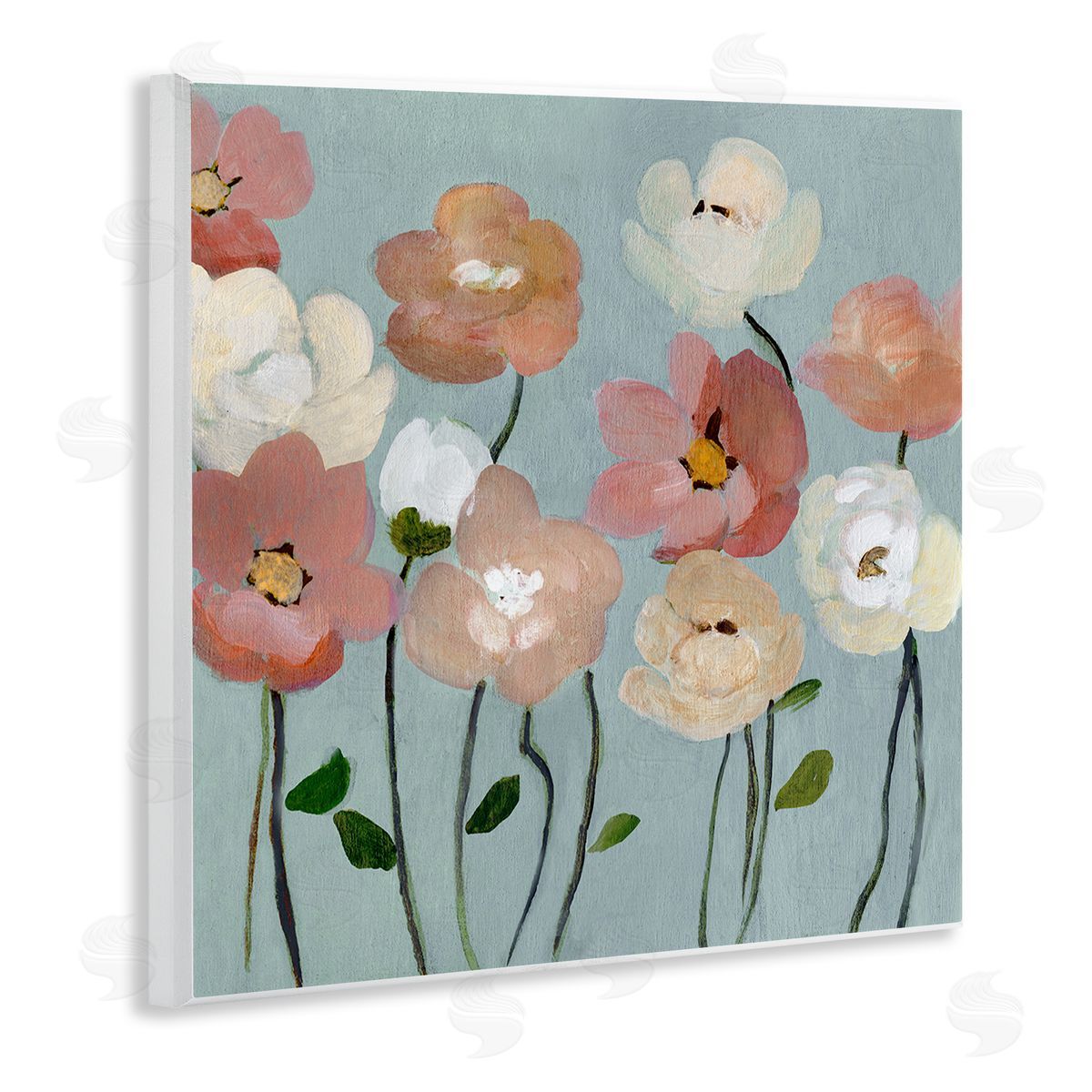 Soft Mixed Blossoms Wood Plaque Wall Art, Home Decor by Charity Henderson