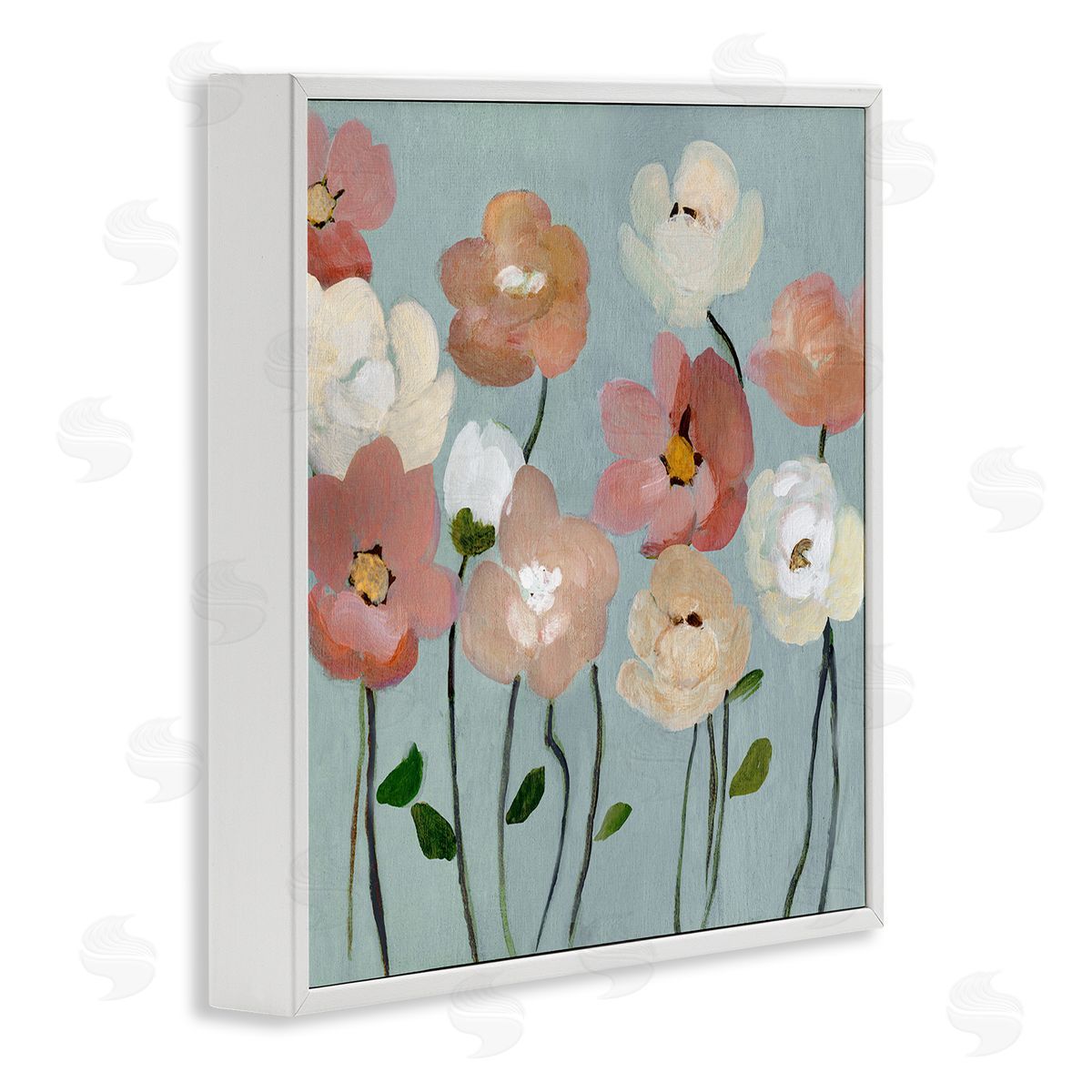 Soft Mixed Blossoms White Frame Print Wall Art, Home Decor by Charity Henderson