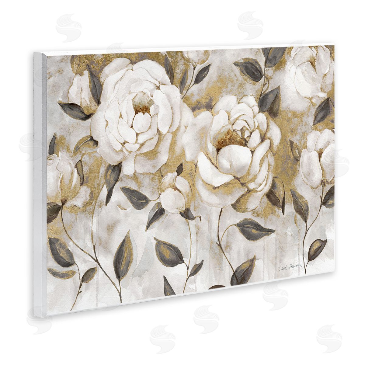 Warm Neutral Flowers Wood Plaque Wall Art, Home Decor by Carol Robinson
