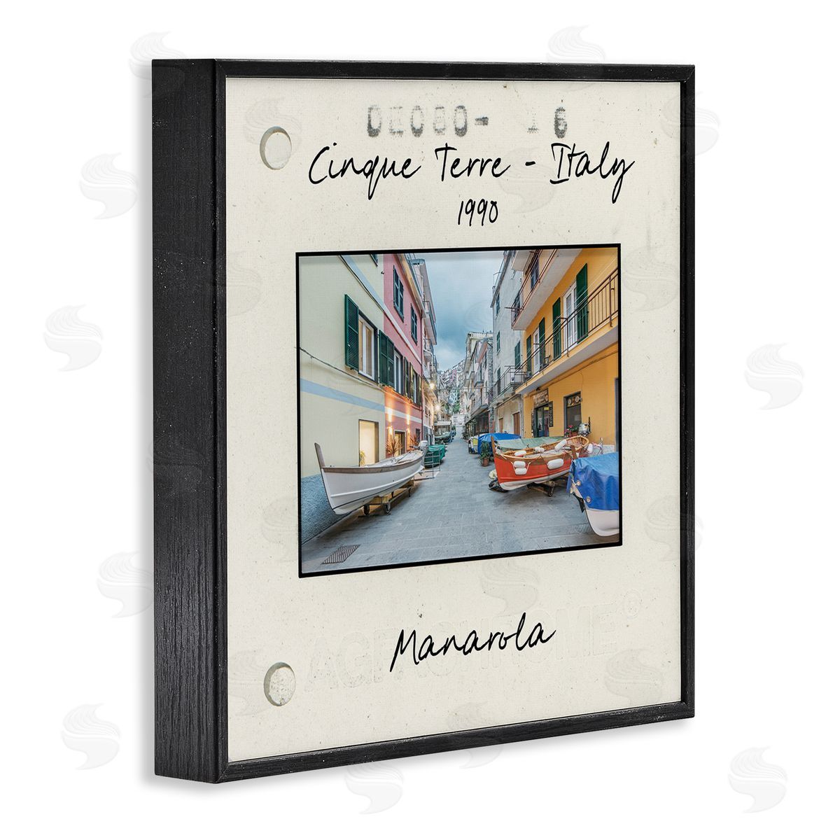 Vintage Travel Italy View Black Frame Print Wall Art, Home Decor by Danita Delimont