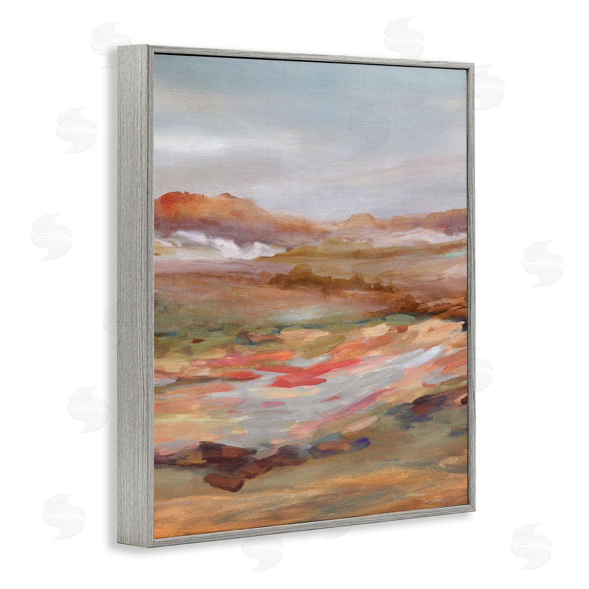 Dynamic Abstract Desert Grey Frame Print Wall Art, Home Decor by Carol Robinson