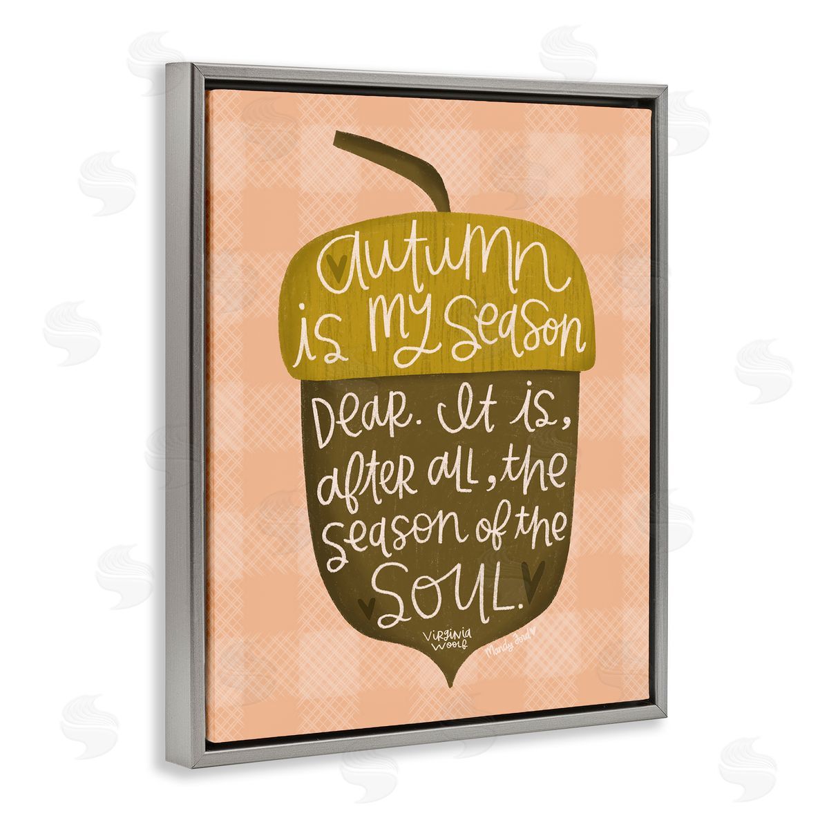 Autumn Season Of My Soul Grey Floating Frame Canvas Wall Art, Home Decor by Mandy Ford Art + Illustration