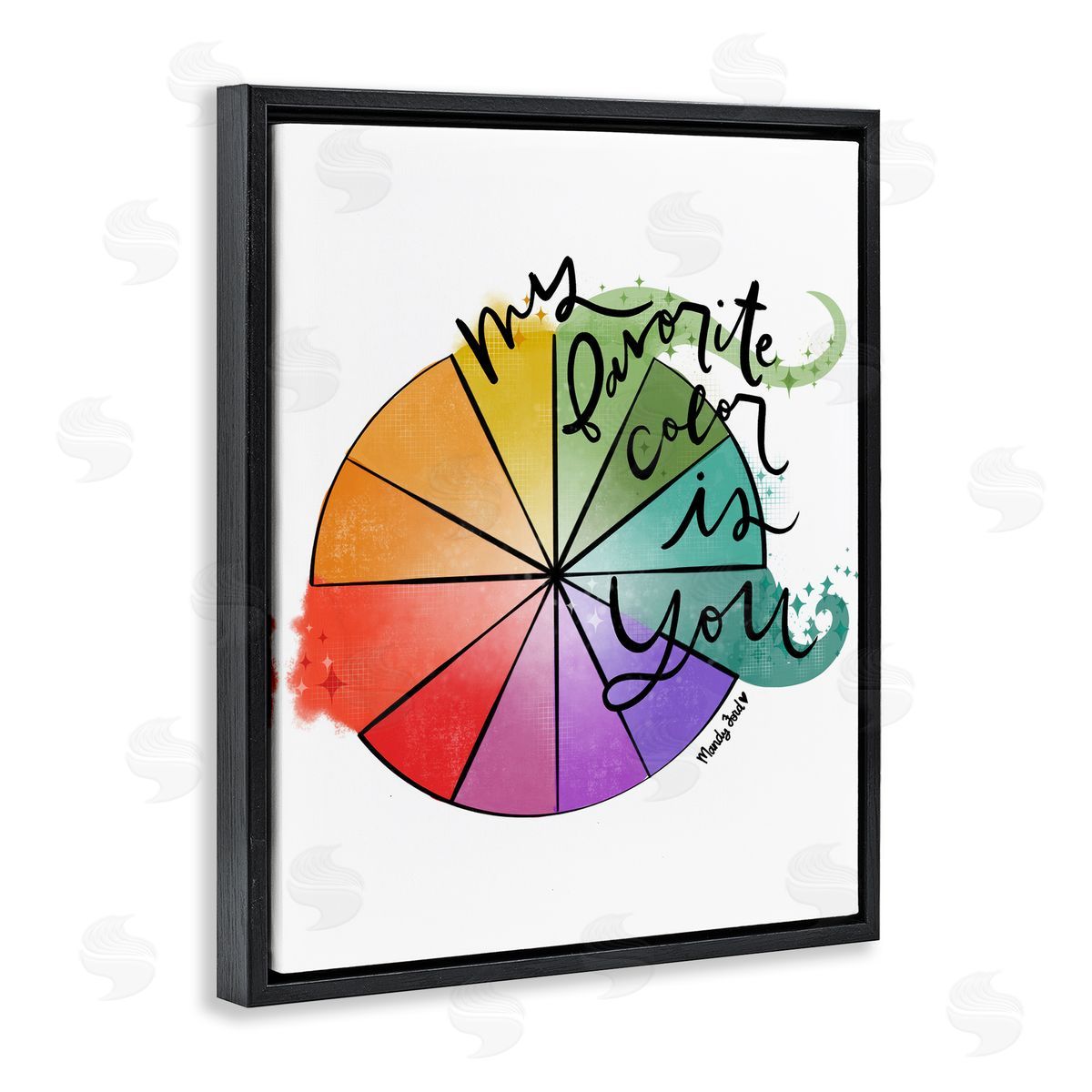 Favorite Color Is You Black Floating Frame Canvas Wall Art, Home Decor by Mandy Ford Art + Illustration