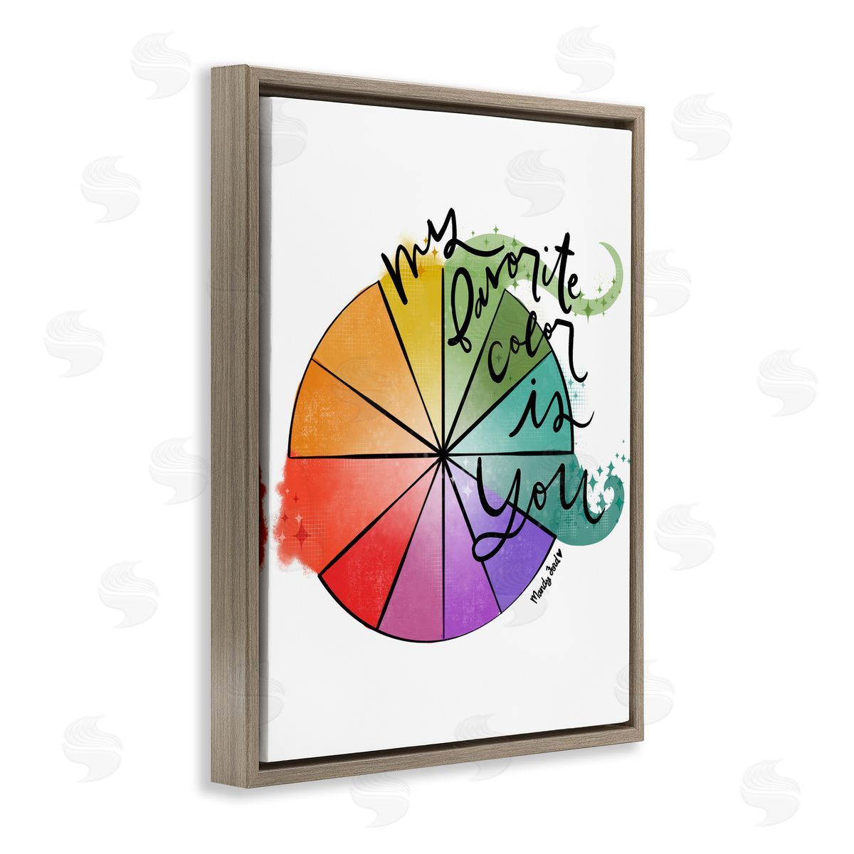 Favorite Color Is You Brown Floating Frame Canvas Wall Art, Home Decor by Mandy Ford Art + Illustration