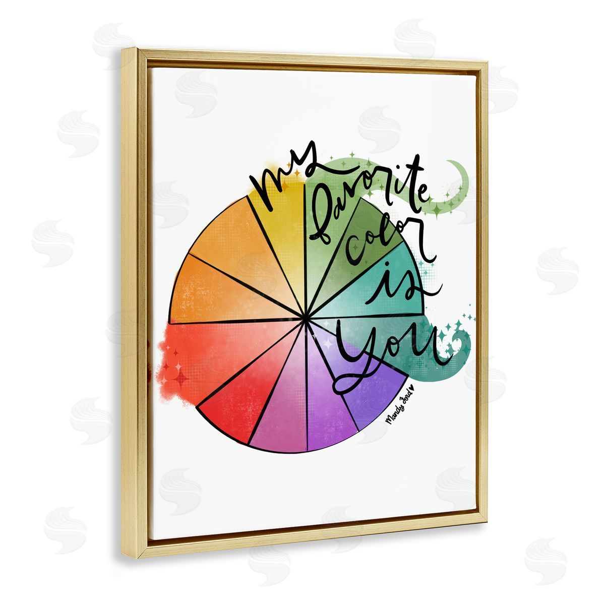 Favorite Color Is You Gold Floating Frame Canvas Wall Art, Home Decor by Mandy Ford Art + Illustration