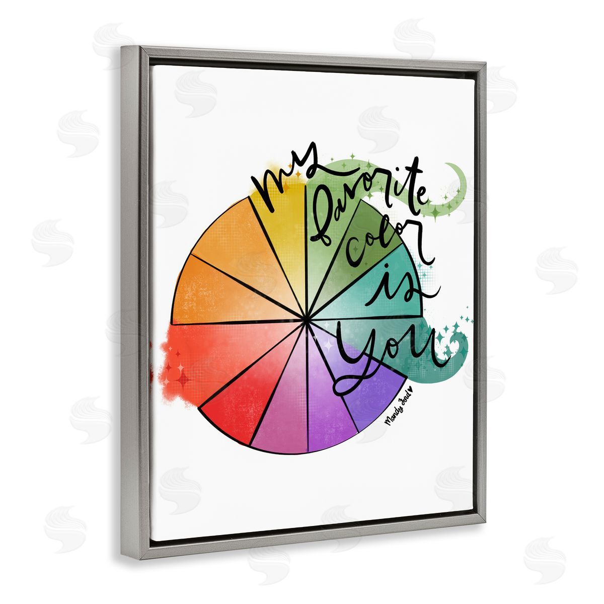 Favorite Color Is You Grey Floating Frame Canvas Wall Art, Home Decor by Mandy Ford Art + Illustration