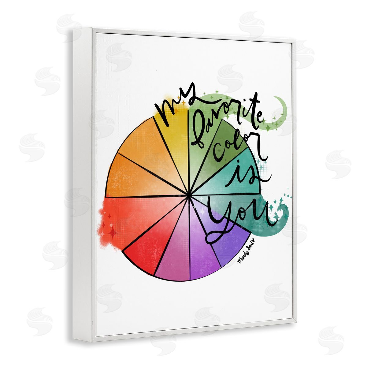 Favorite Color Is You White Frame Print Wall Art, Home Decor by Mandy Ford Art + Illustration