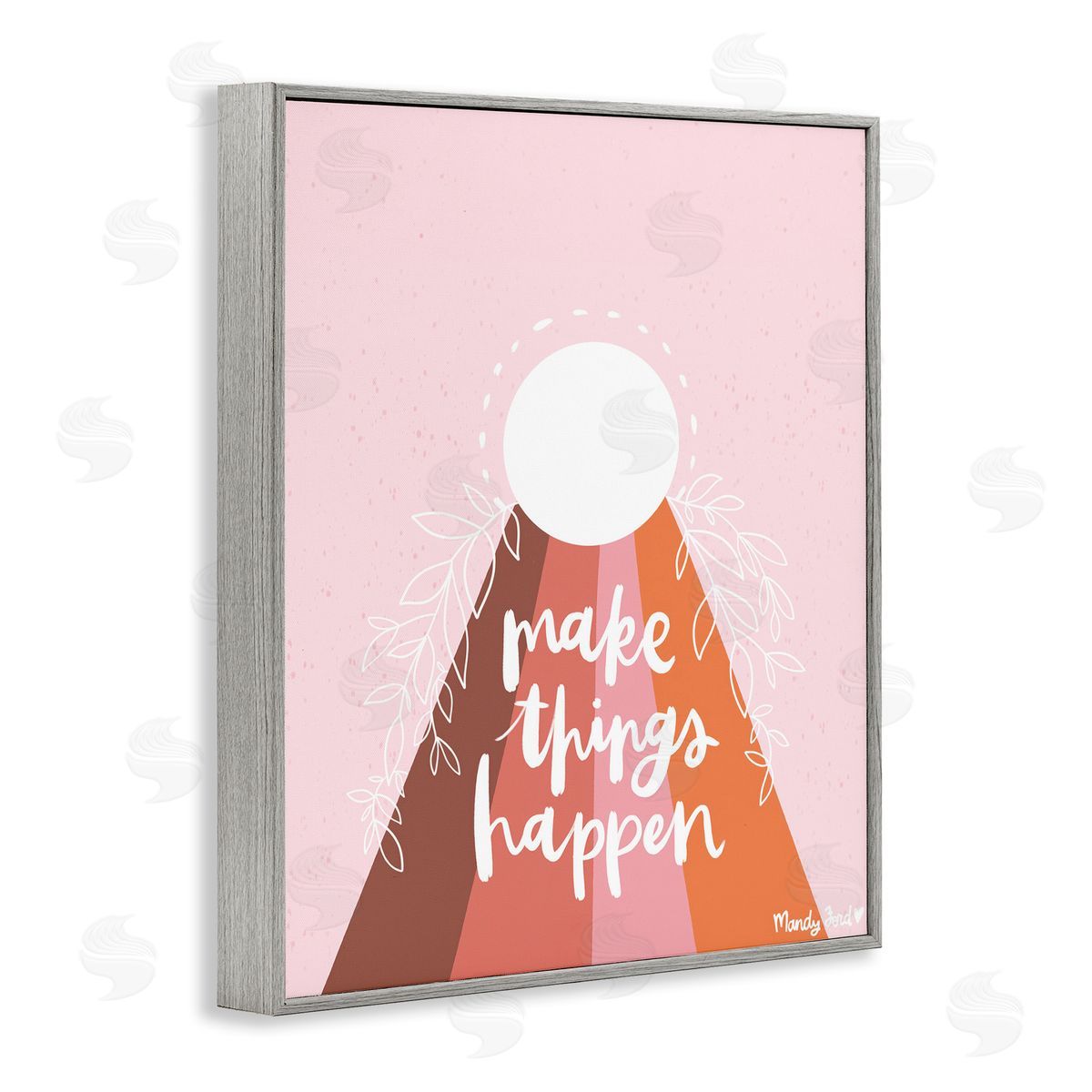 Minimal Make Things Happen Grey Frame Print Wall Art, Home Decor by Mandy Ford Art + Illustration