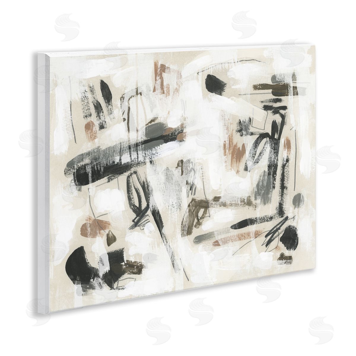 Subtle Abstract Brush Strokes Wood Plaque Wall Art, Home Decor by June Erica Vess