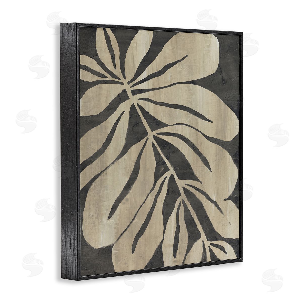 Rustic Leaf Shape Black Frame Print Wall Art, Home Decor by June Erica Vess