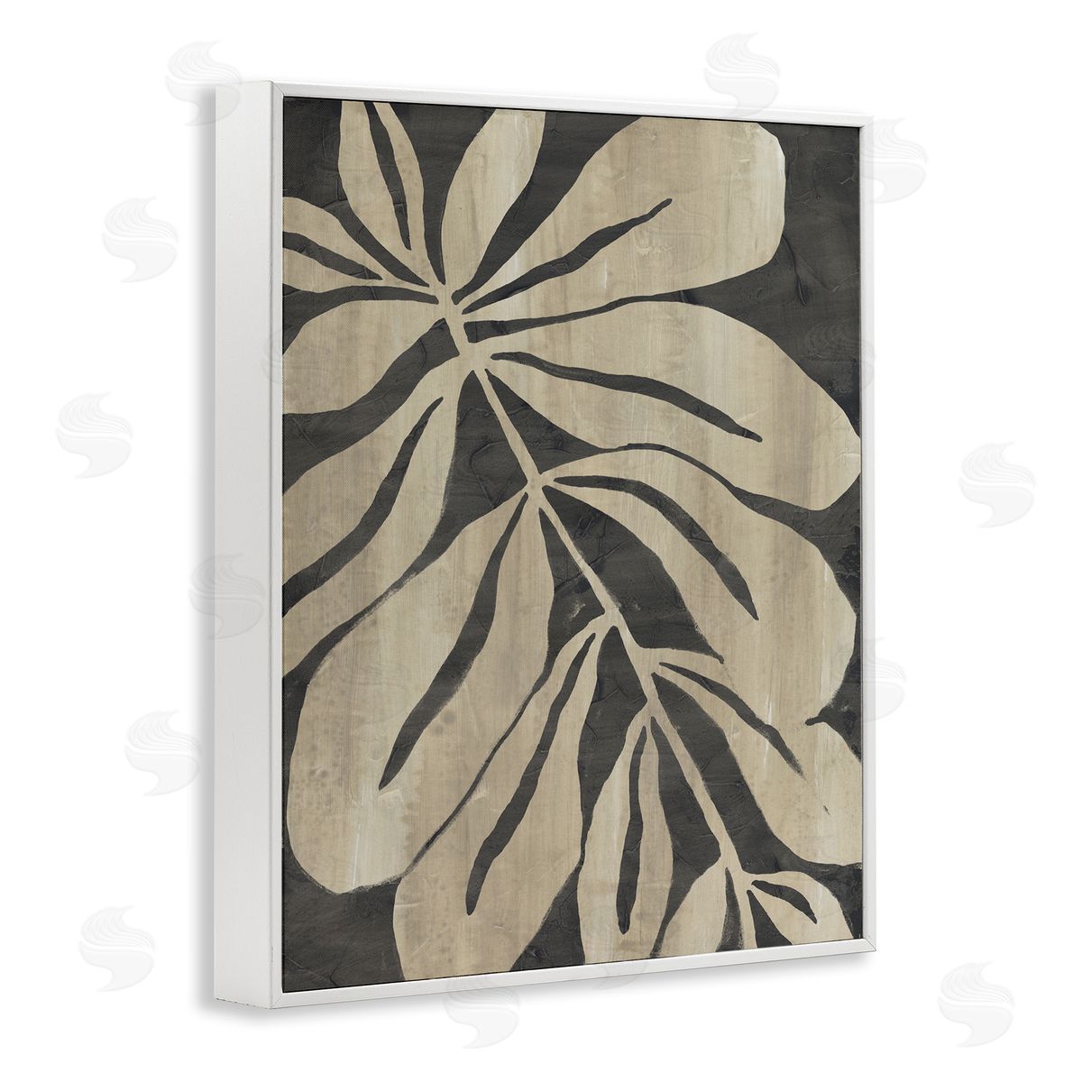 Rustic Leaf Shape White Frame Print Wall Art, Home Decor by June Erica Vess