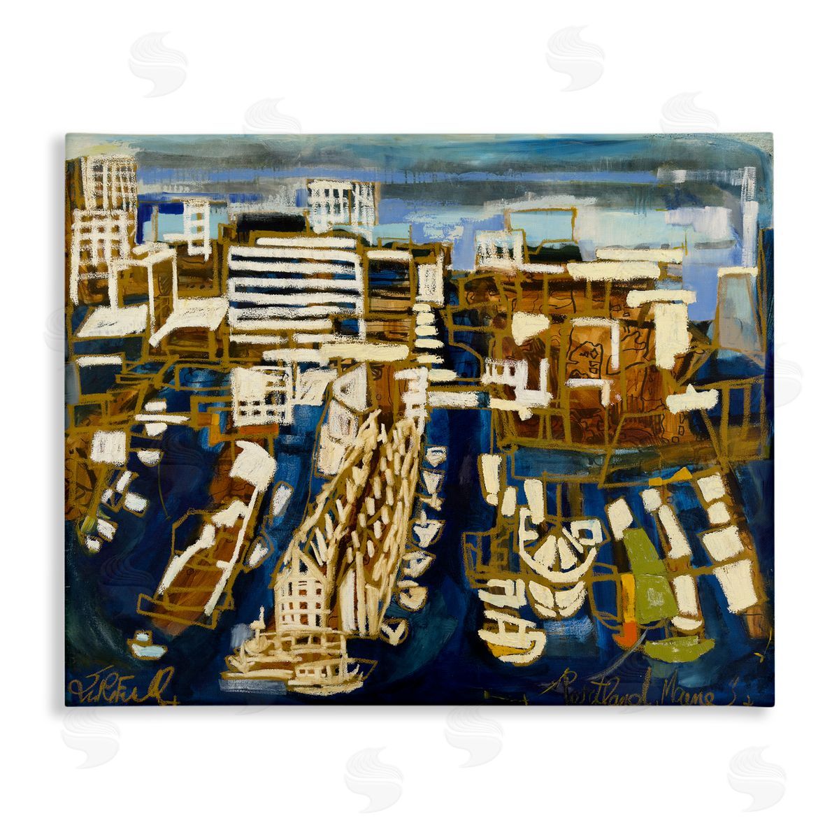 Bold Abstract Cityscape Canvas Wall Art, Home Decor by Erin McGee Ferrell