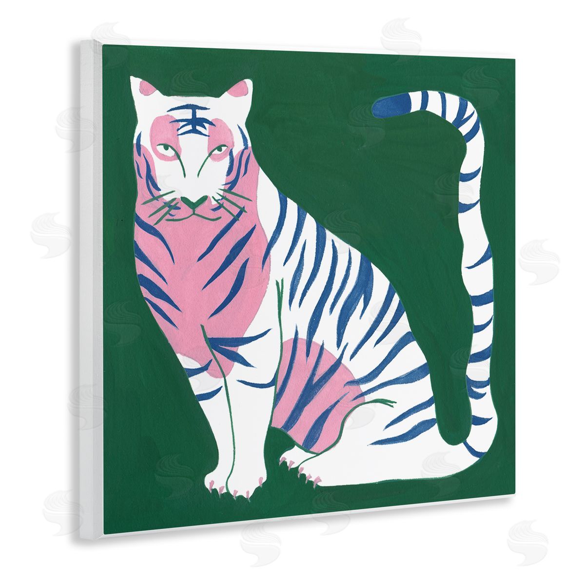 Fierce Modern Tiger Wood Plaque Wall Art, Home Decor by Melissa Wang