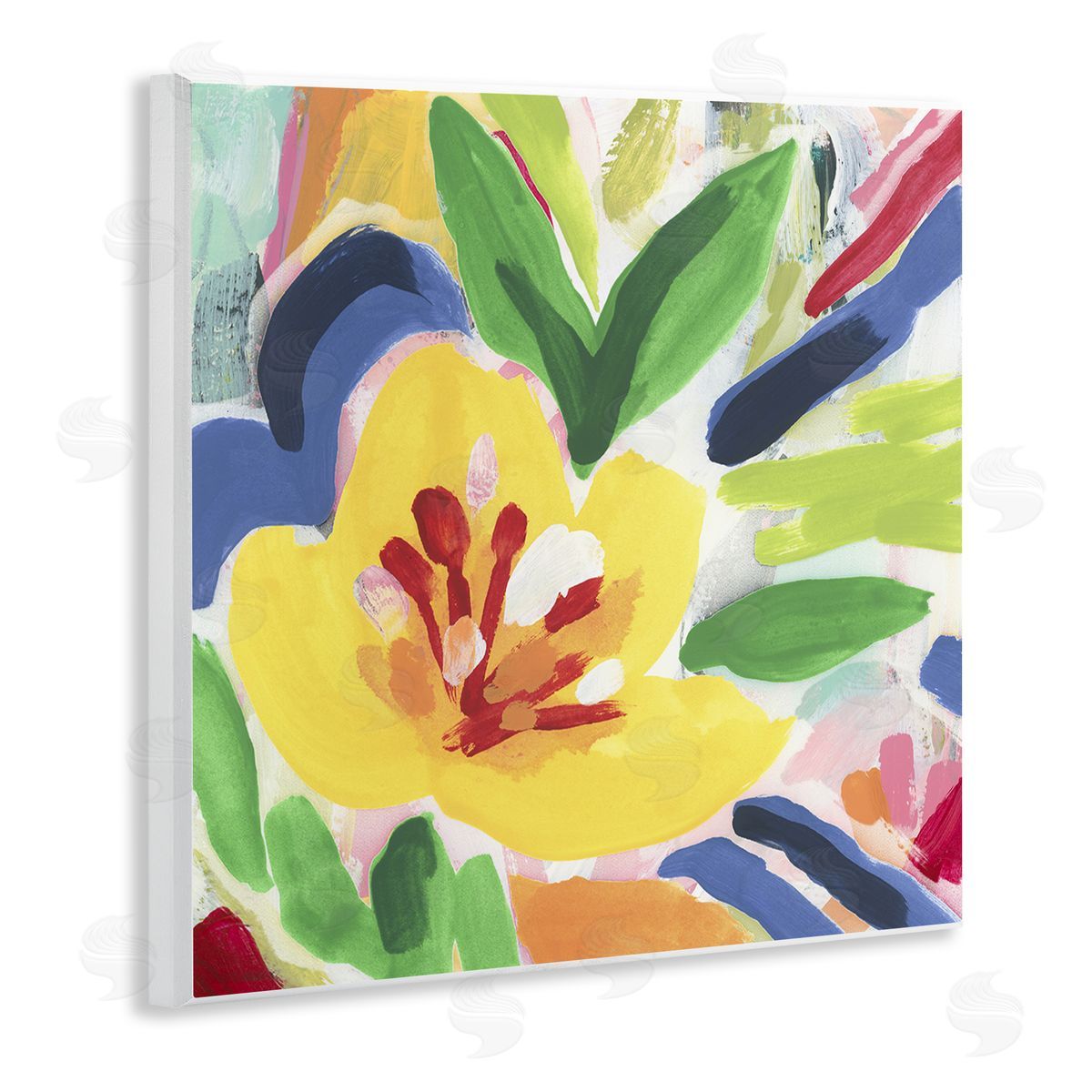 Vivid Lively Florals Wood Plaque Wall Art, Home Decor by June Erica Vess