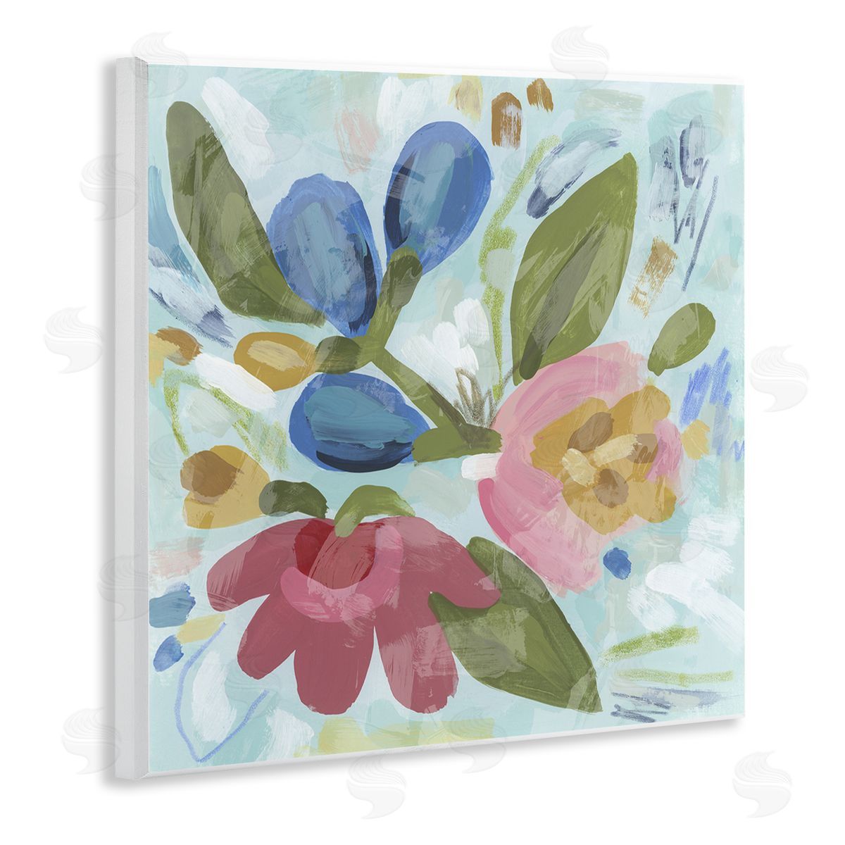 Bright Boho Flowers Wood Plaque Wall Art, Home Decor by June Erica Vess