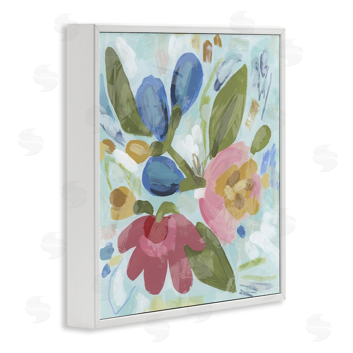 Bright Boho Flowers White Frame Print Wall Art, Home Decor by June Erica Vess