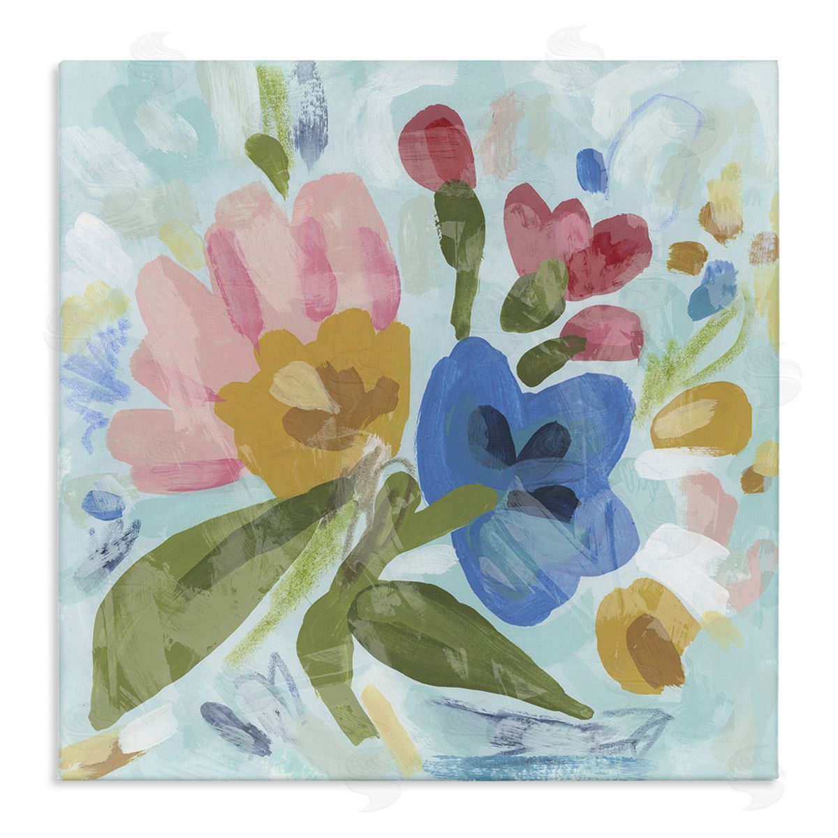 Stylish Pop Flowers Canvas Wall Art, Home Decor by June Erica Vess