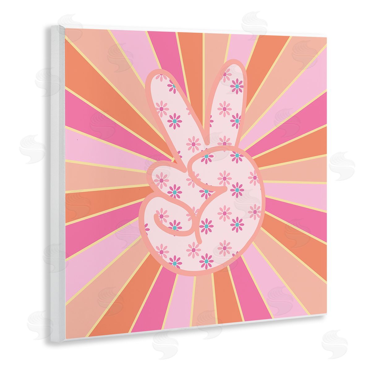Beaming Peace Sign Hand Wood Plaque Wall Art, Home Decor by Jesse Keith