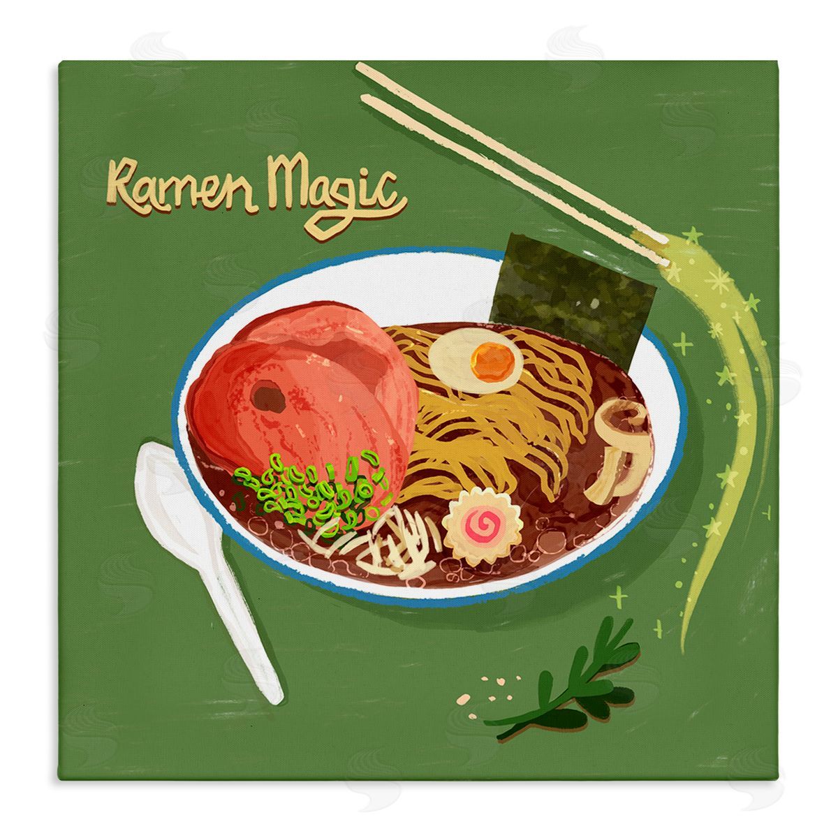 Ramen Magic International Meal Canvas Wall Art, Home Decor by Juliet Rose Philips
