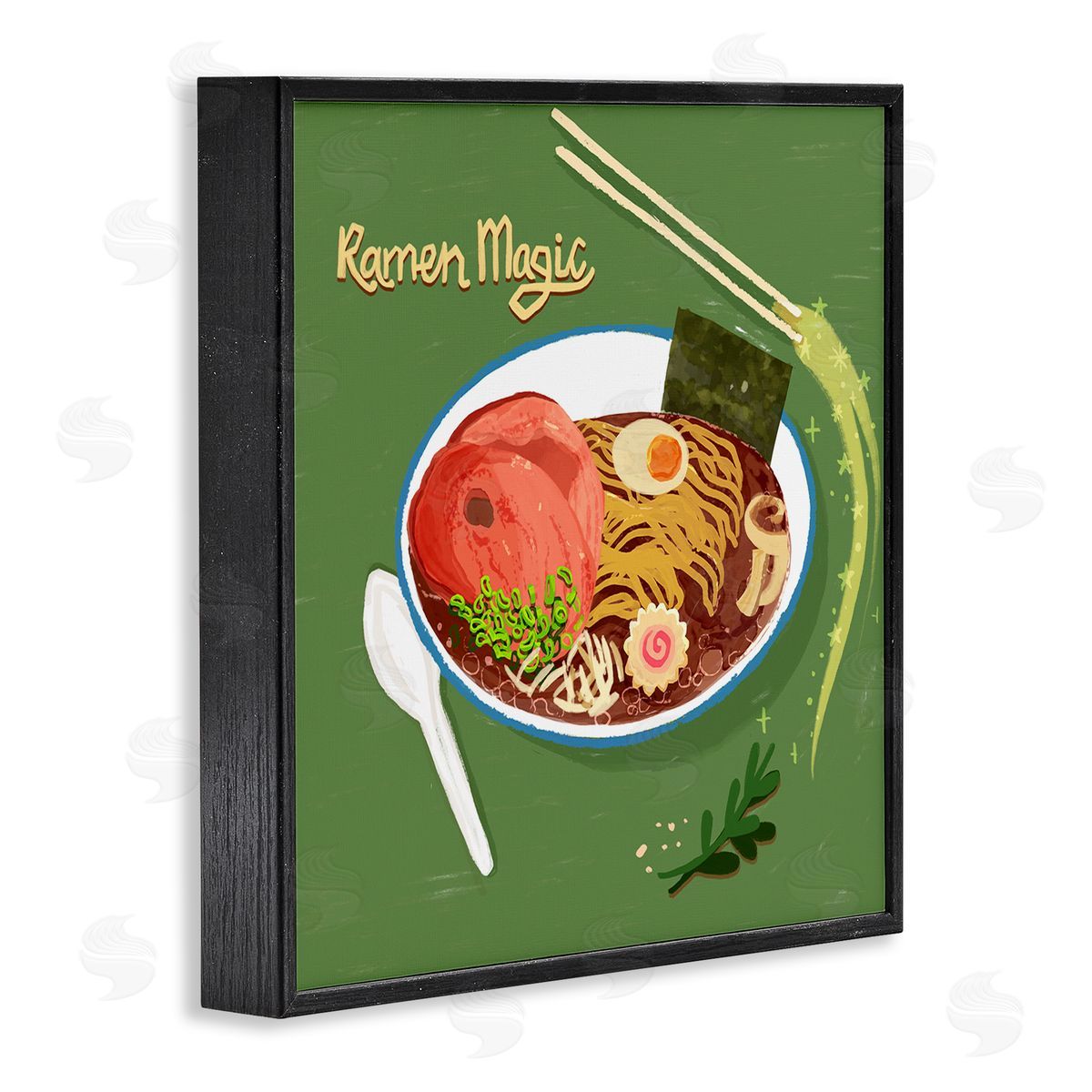 Ramen Magic International Meal Black Frame Print Wall Art, Home Decor by Juliet Rose Philips