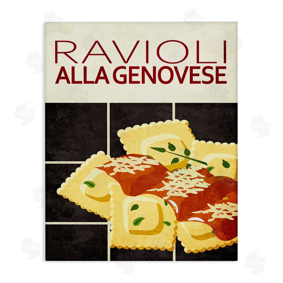 Ravioli Classic Kitchen Canvas Wall Art, Home Decor by Kim Allen