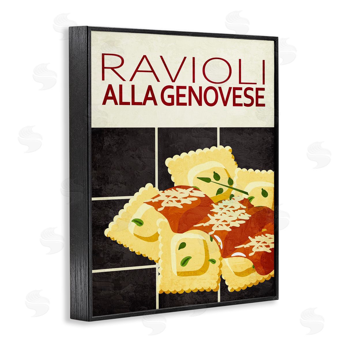 Ravioli Classic Kitchen Black Frame Print Wall Art, Home Decor by Kim Allen