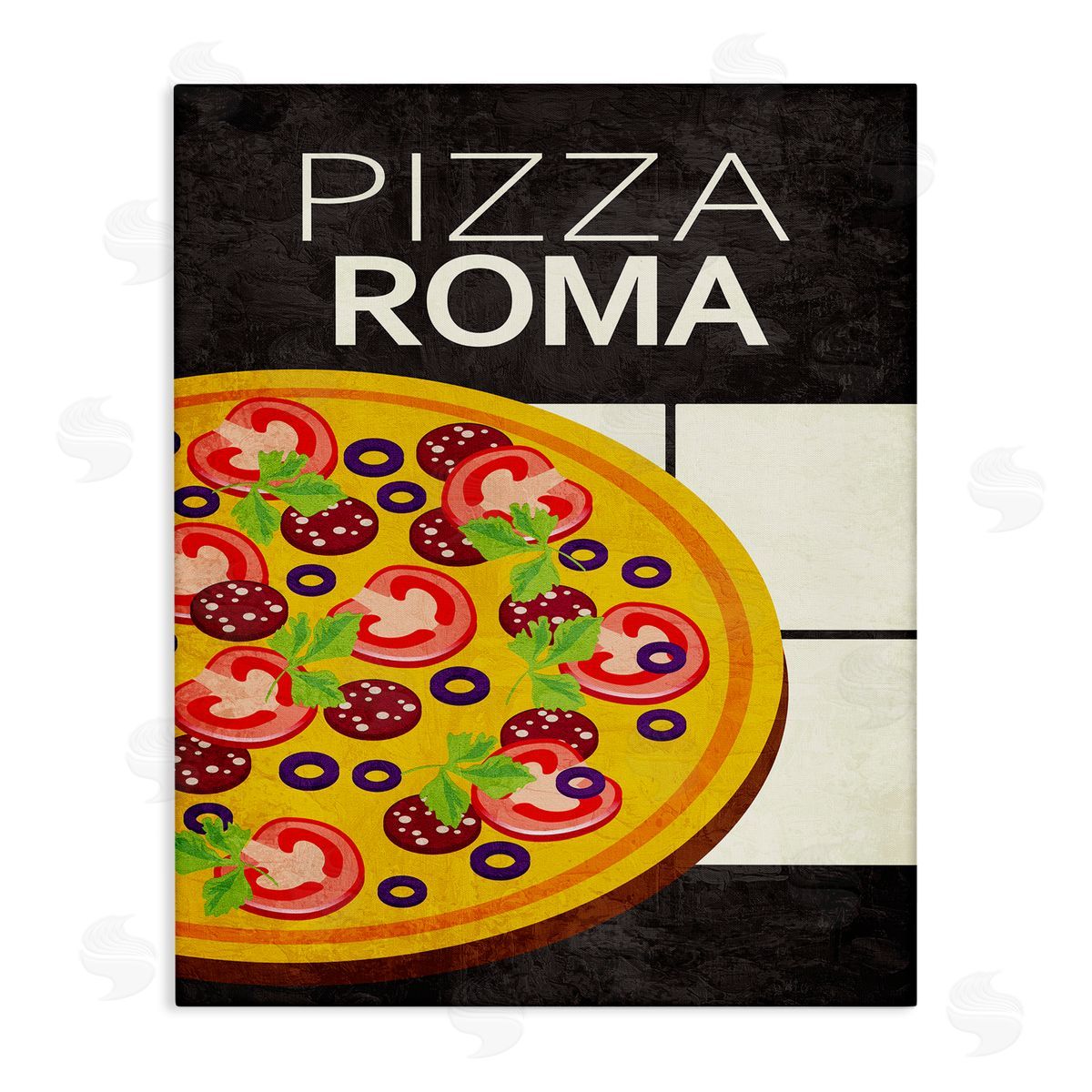 Pizza Roma Classic Kitchen Canvas Wall Art, Home Decor by Kim Allen