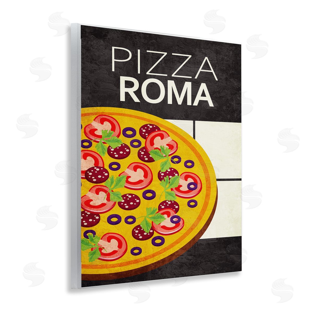 Pizza Roma Classic Kitchen Wood Plaque Wall Art, Home Decor by Kim Allen
