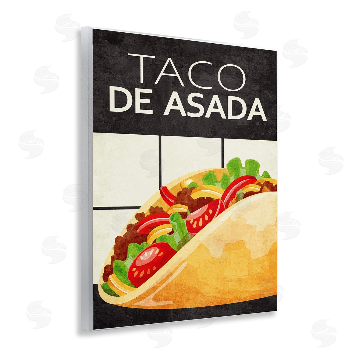 Taco Classic Meal Wood Plaque Wall Art, Home Decor by Kim Allen