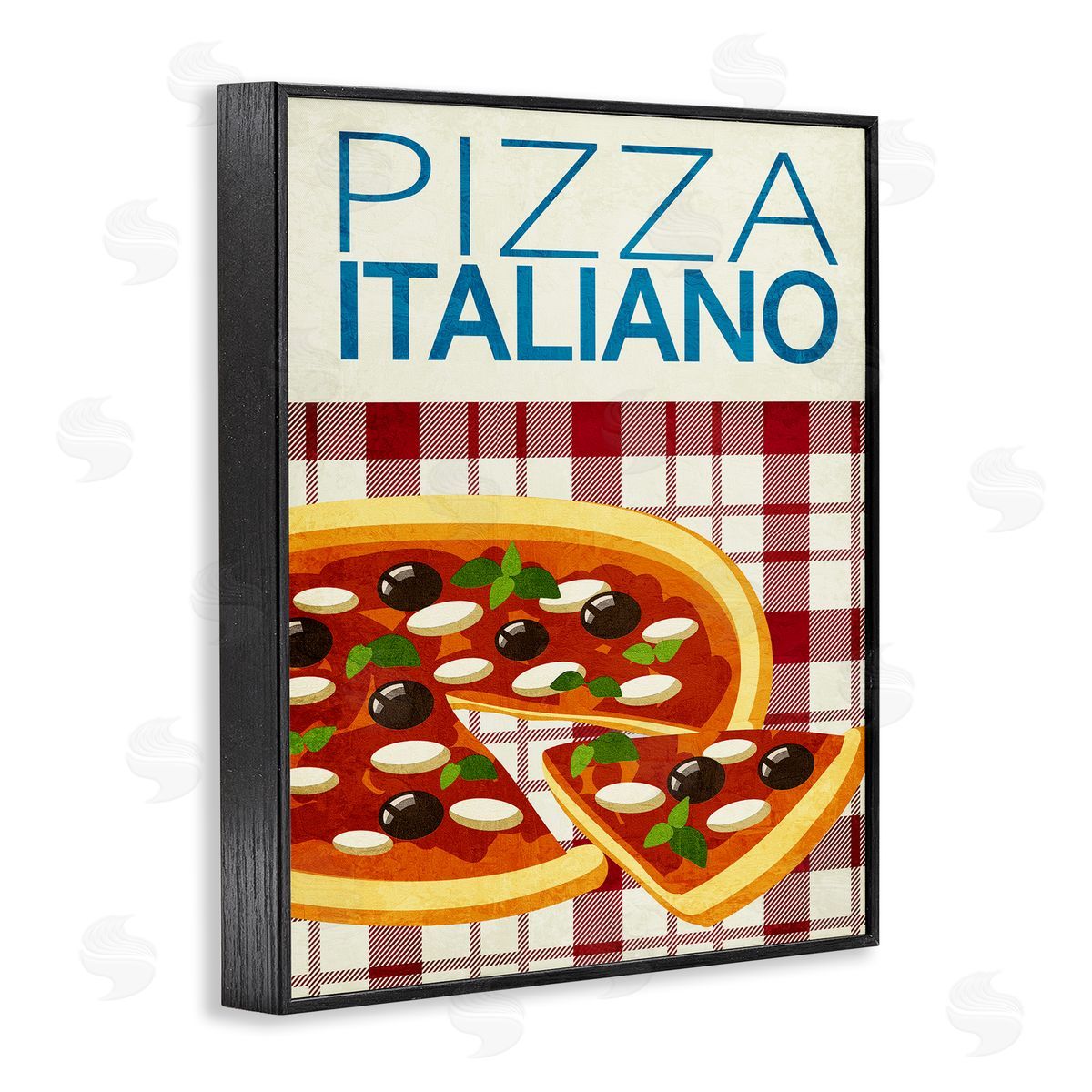 Classic Pizza Italiano Black Frame Print Wall Art, Home Decor by Kim Allen