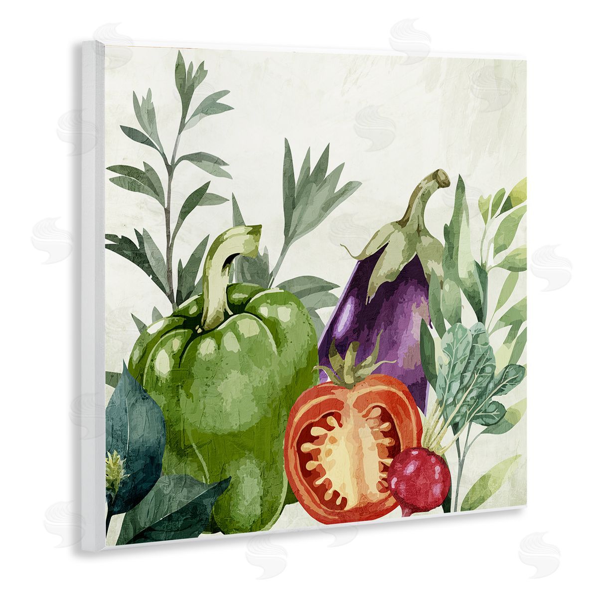 Organic Garden Vegetables Wood Plaque Wall Art, Home Decor by Kim Allen