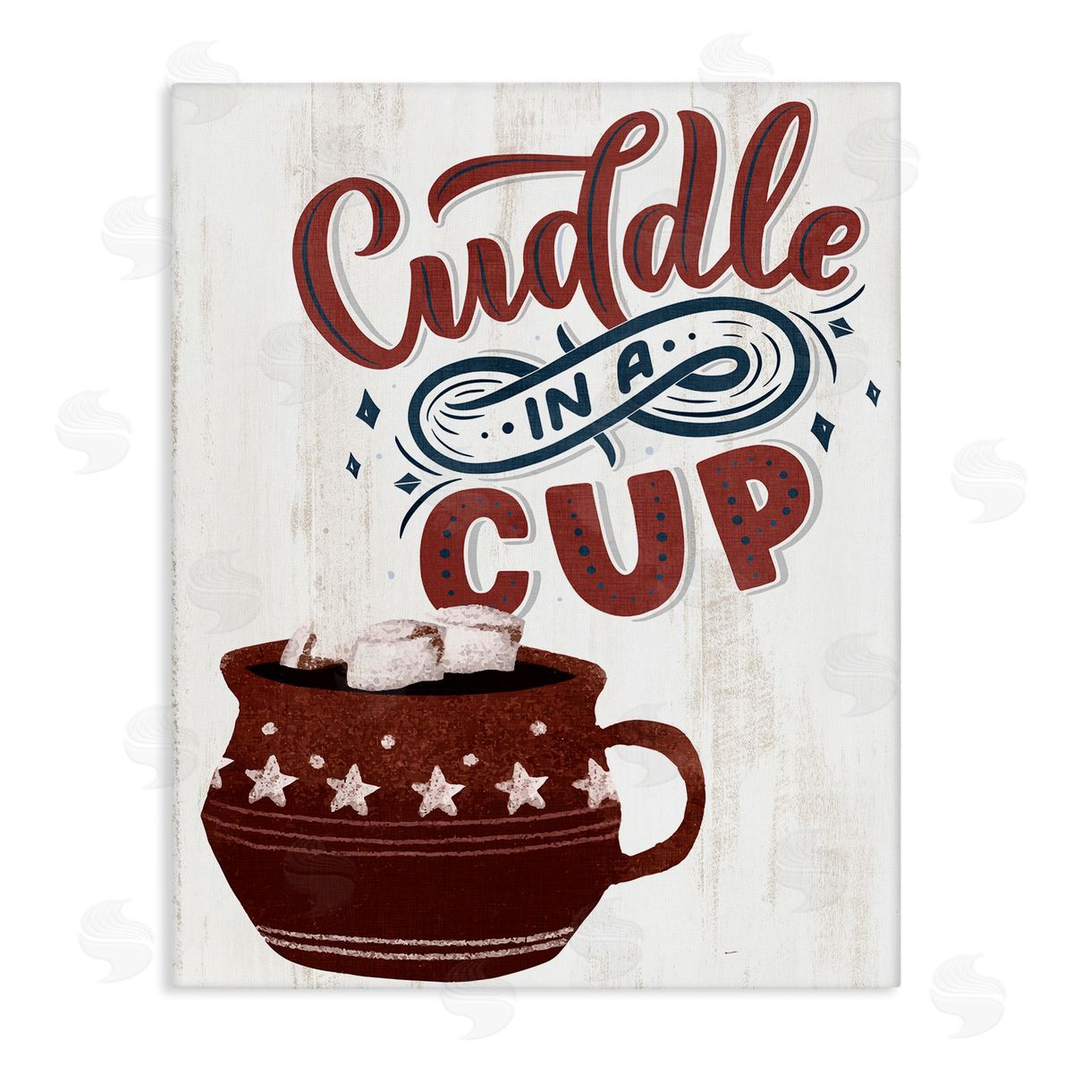 Cuddle In A Cup Cocoa Canvas Wall Art, Home Decor by Kim Allen