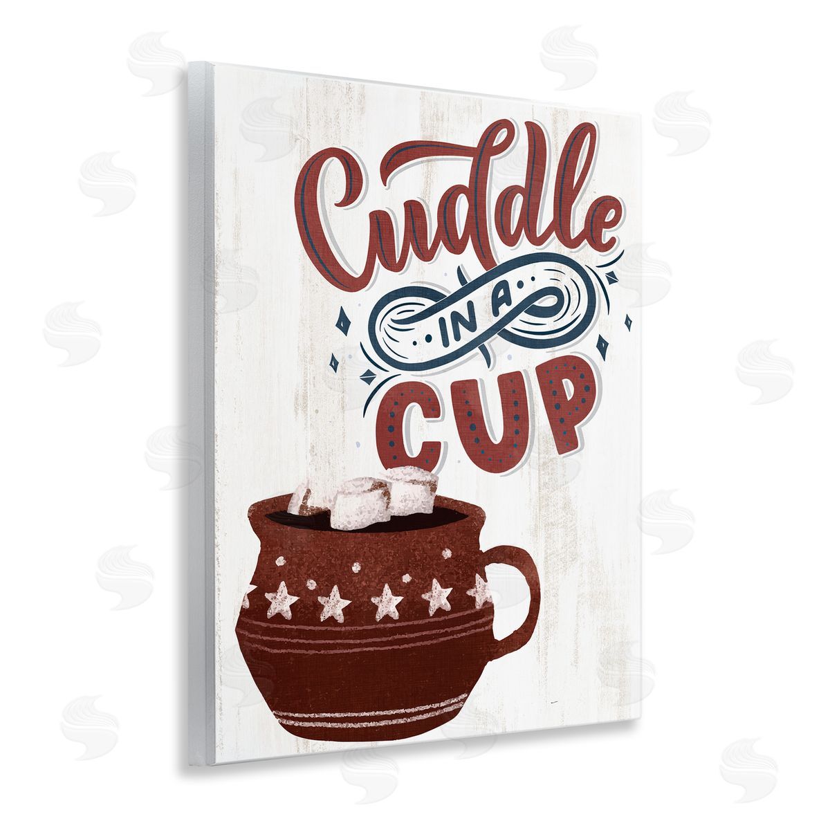 Cuddle In A Cup Cocoa Wood Plaque Wall Art, Home Decor by Kim Allen