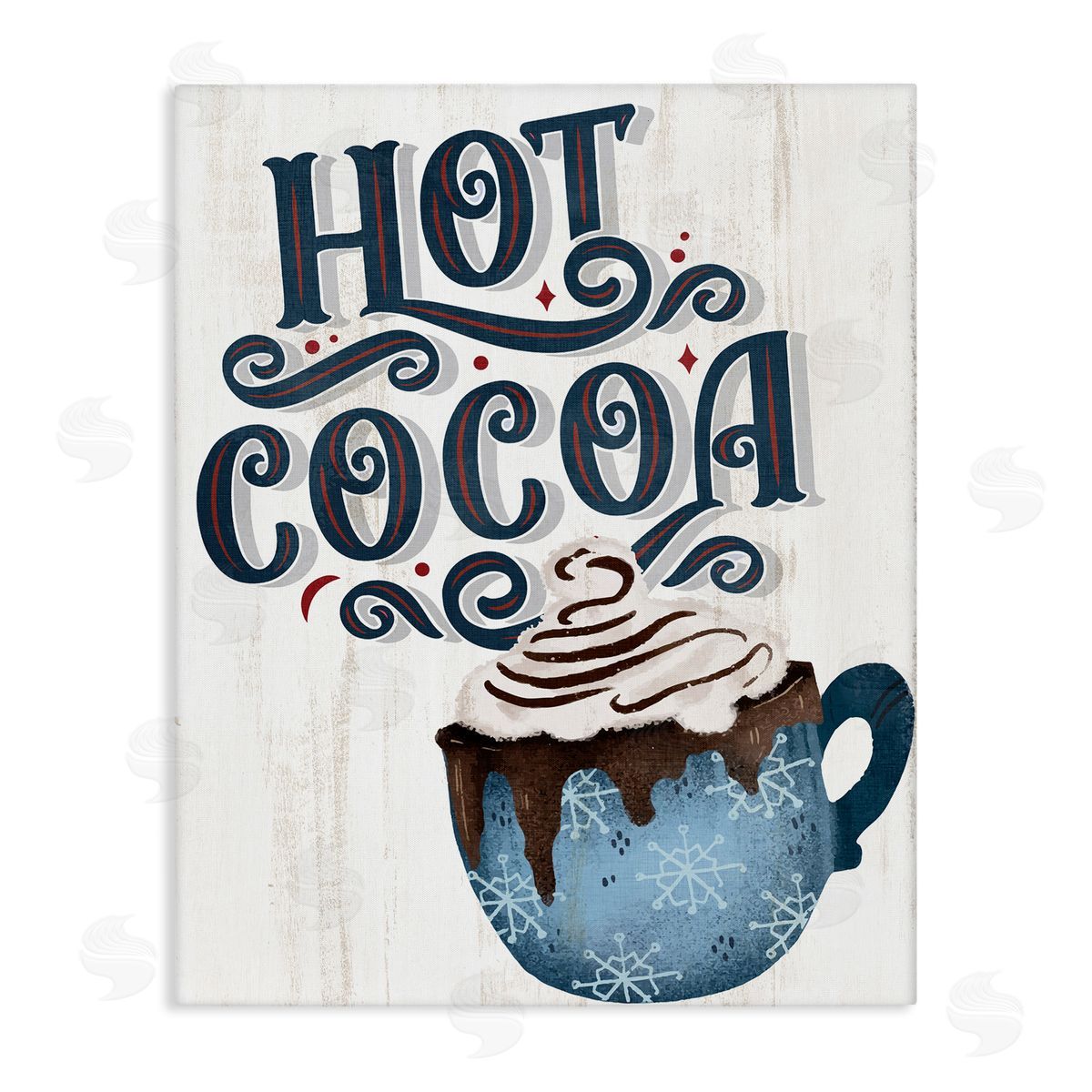 Warm Rustic Hot Cocoa Canvas Wall Art, Home Decor by Kim Allen
