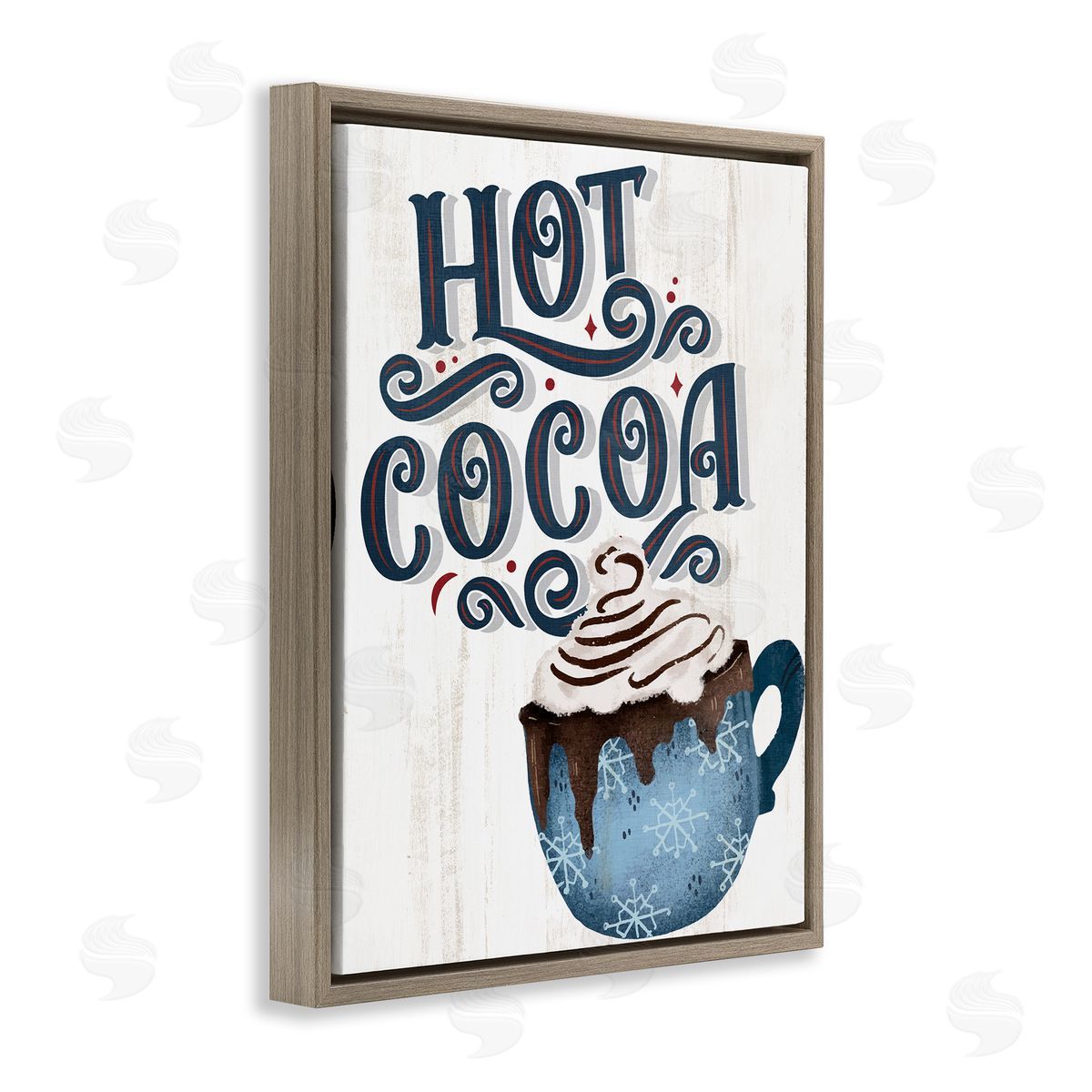 Warm Rustic Hot Cocoa Brown Floating Frame Canvas Wall Art, Home Decor by Kim Allen