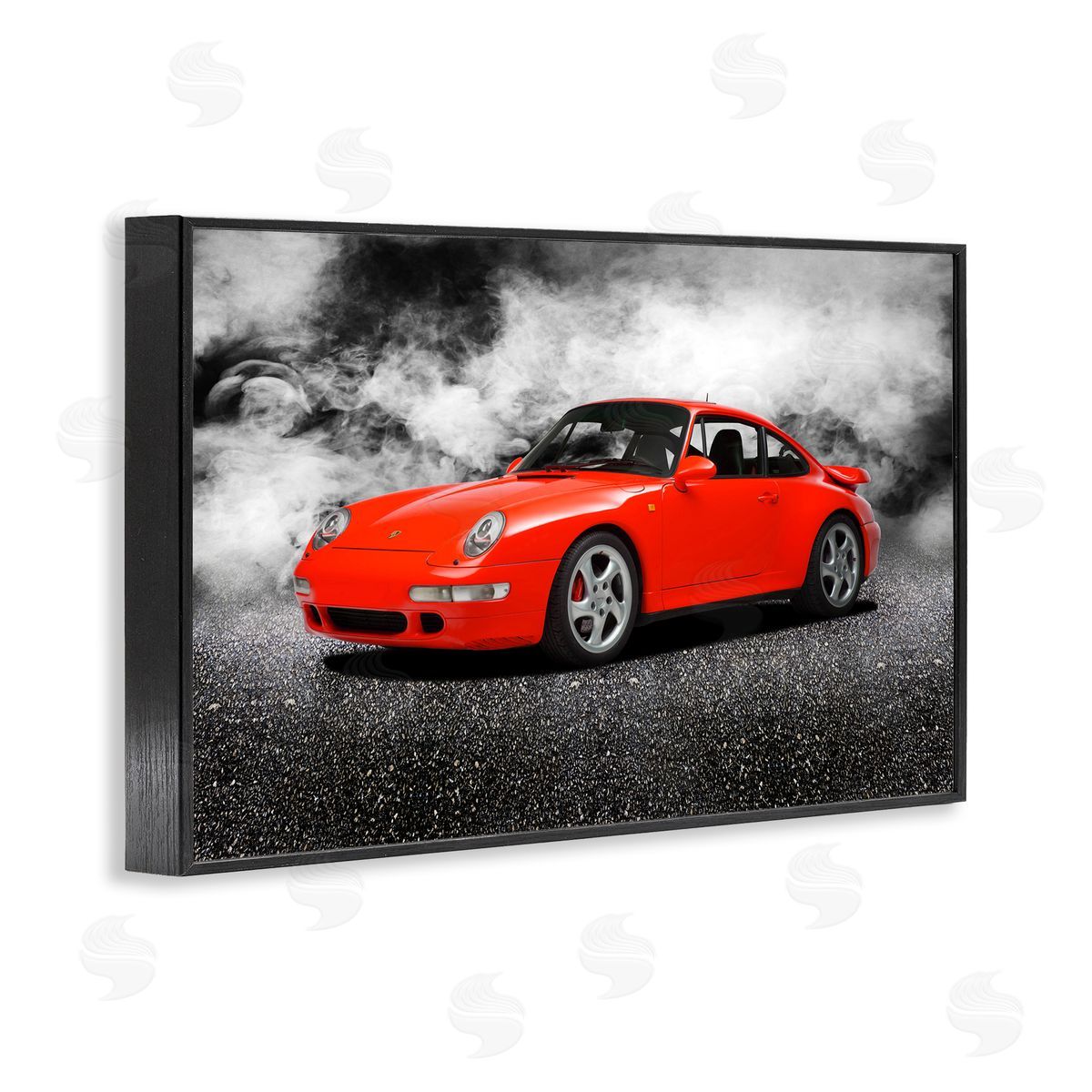 Bold Red Sports Car Black Frame Print Wall Art, Home Decor by Mark Rogan