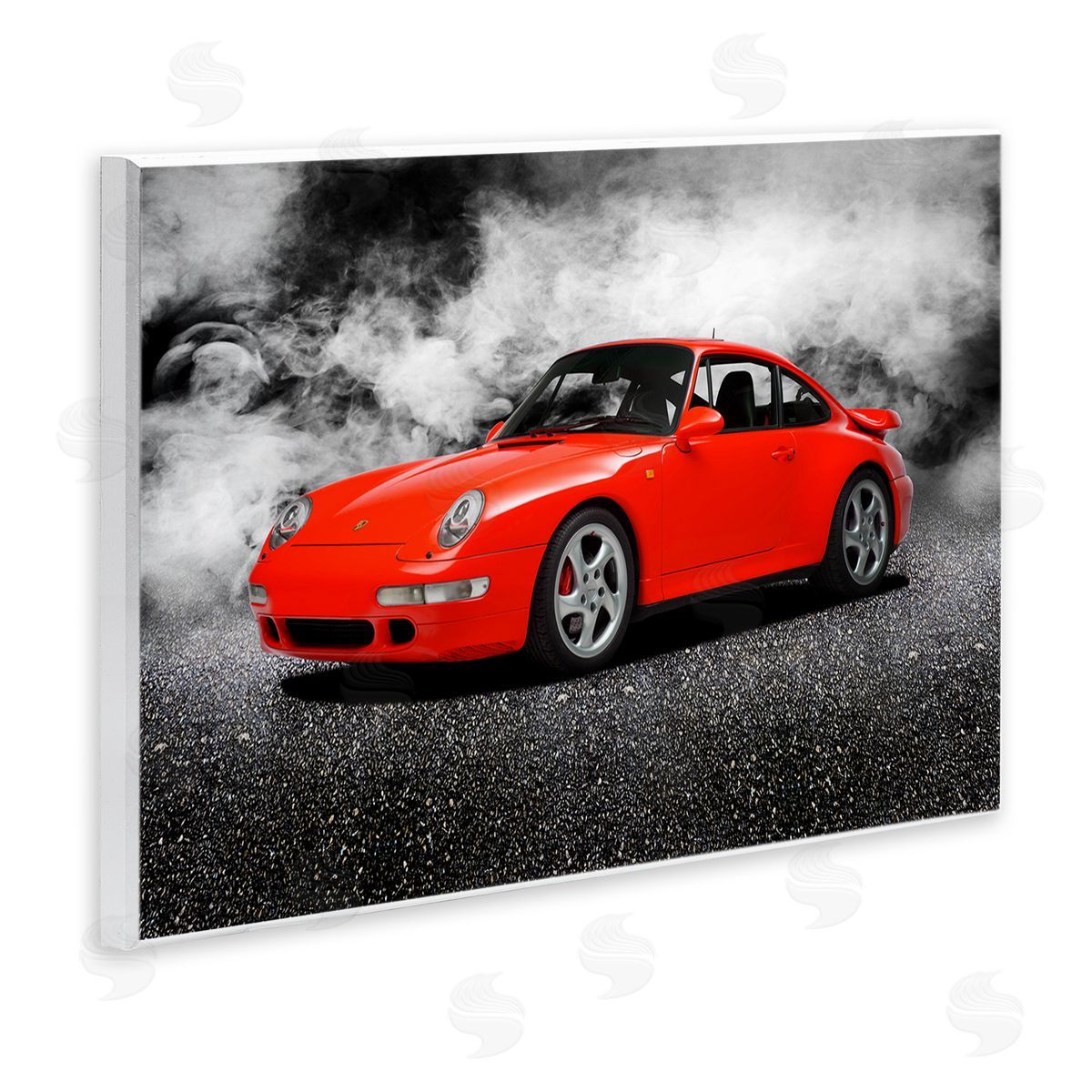 Bold Red Sports Car Wood Plaque Wall Art, Home Decor by Mark Rogan