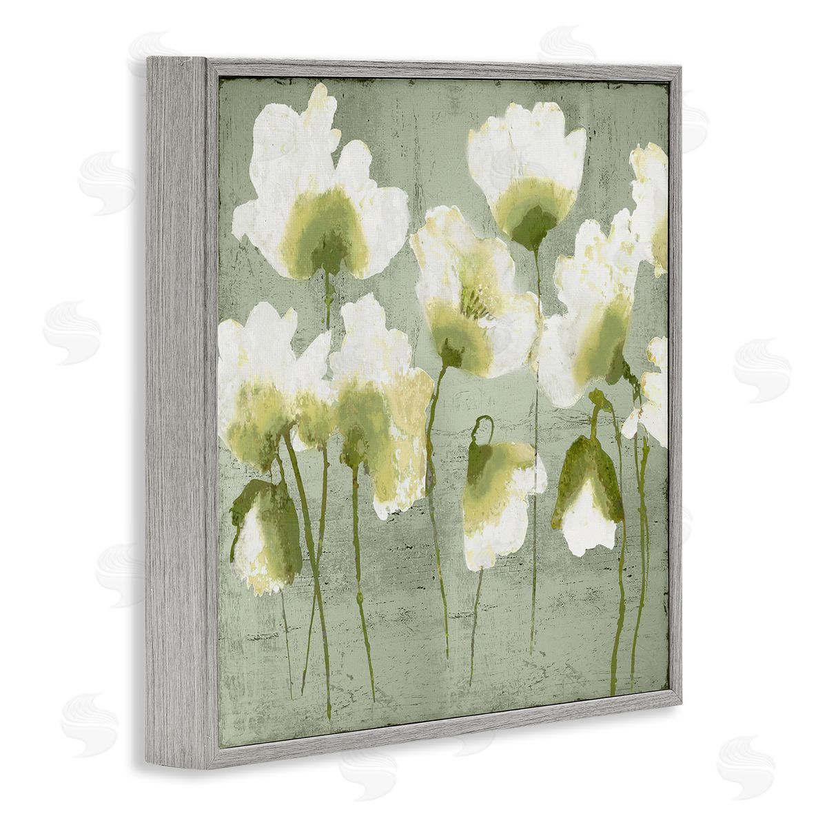 Charming Flower Impressions Grey Frame Print Wall Art, Home Decor by Vanessa Austin
