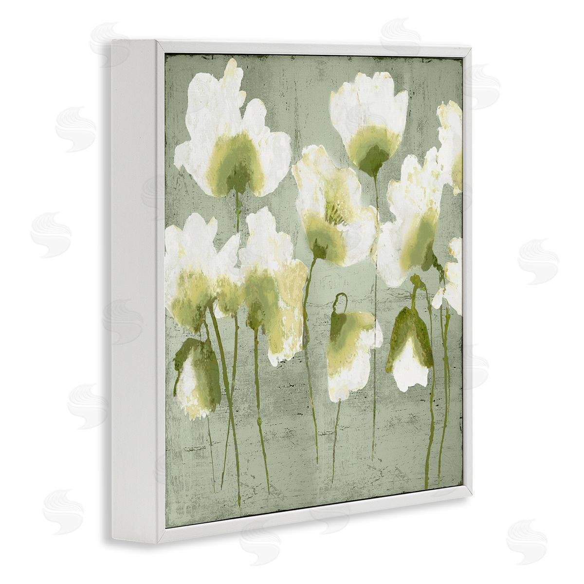 Charming Flower Impressions White Frame Print Wall Art, Home Decor by Vanessa Austin