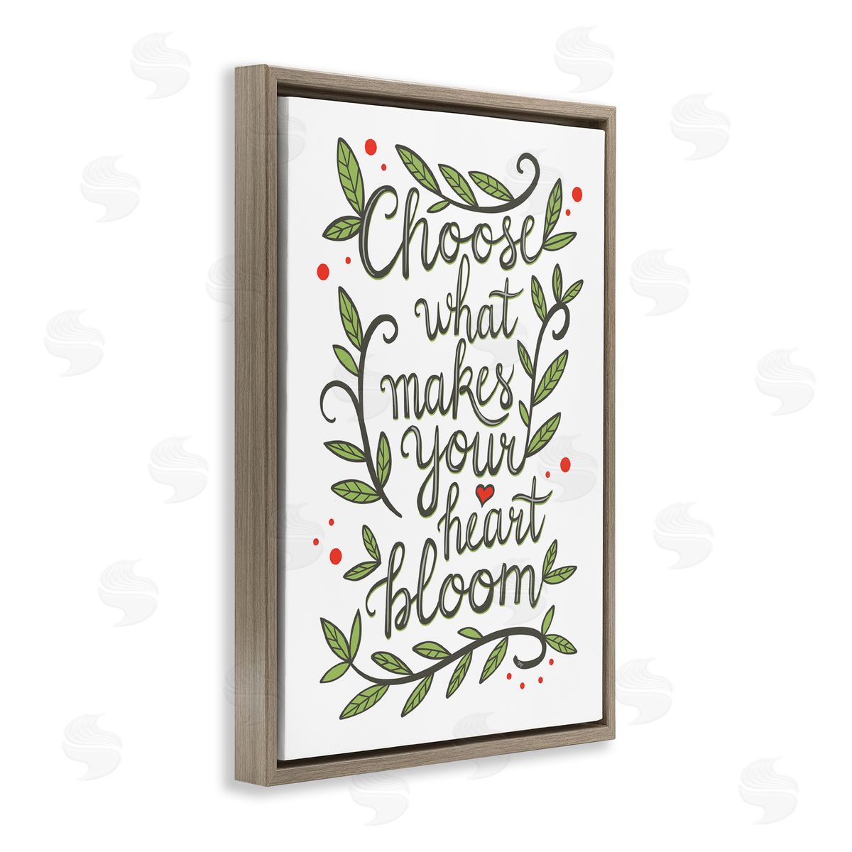 Makes Your Heart Bloom Brown Floating Frame Canvas Wall Art, Home Decor by Martina Pavlova