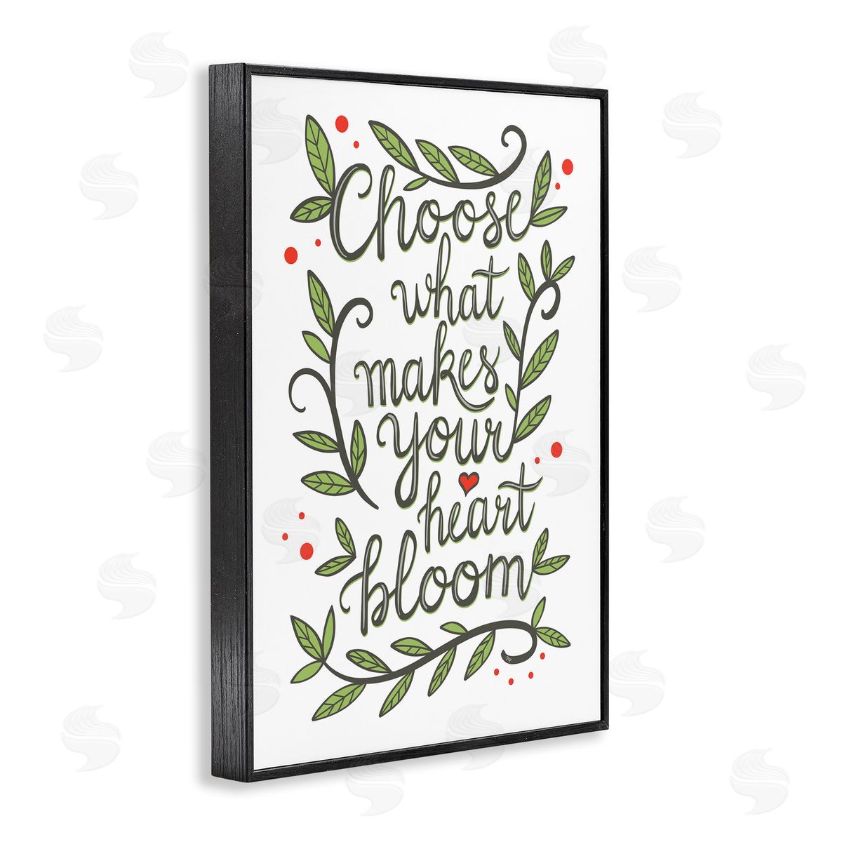 Makes Your Heart Bloom Black Frame Print Wall Art, Home Decor by Martina Pavlova