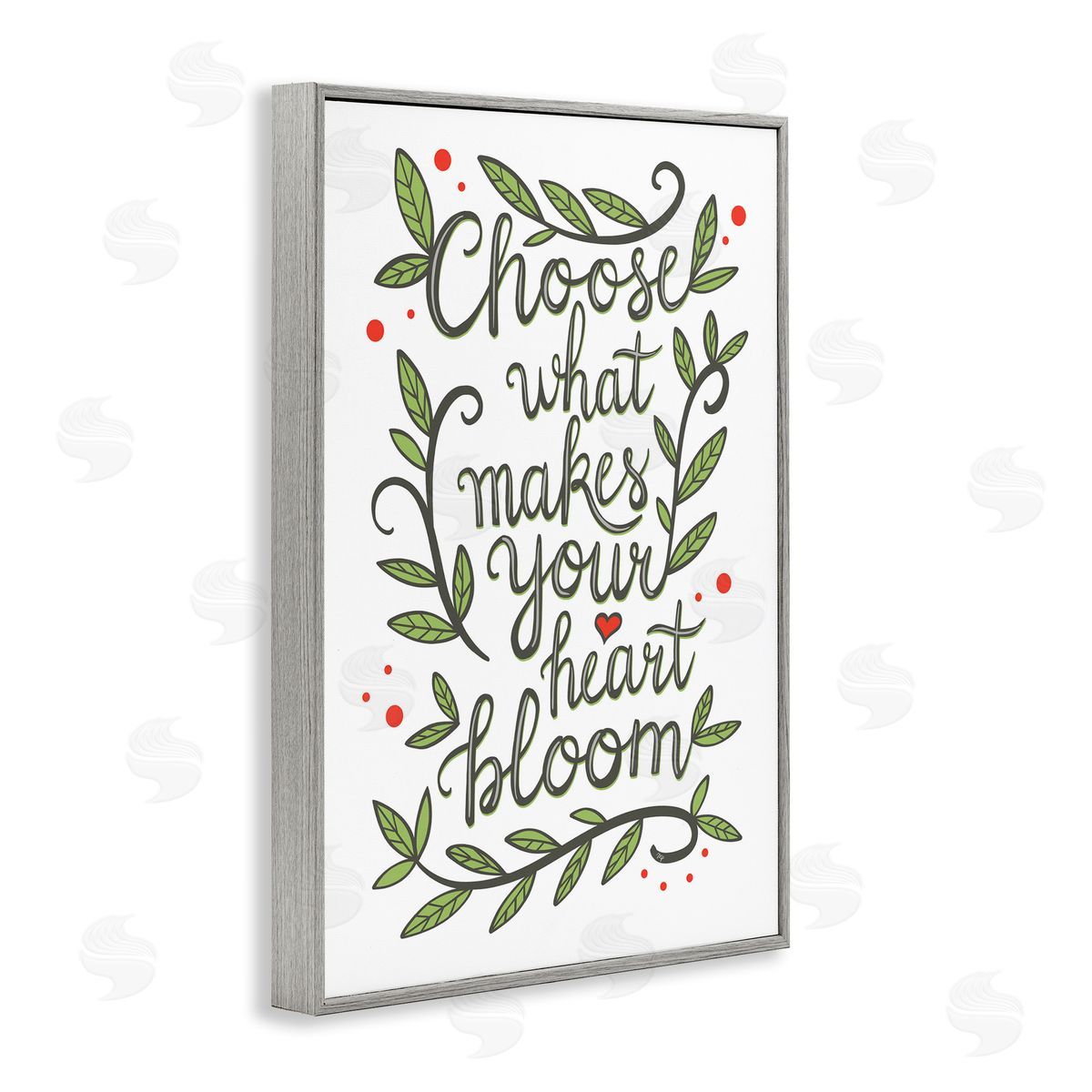 Makes Your Heart Bloom Grey Frame Print Wall Art, Home Decor by Martina Pavlova