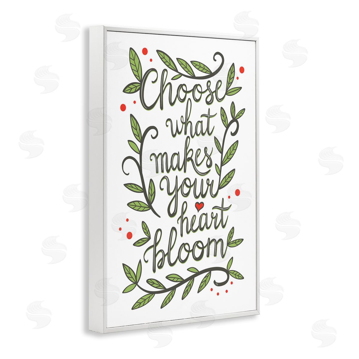 Makes Your Heart Bloom White Frame Print Wall Art, Home Decor by Martina Pavlova