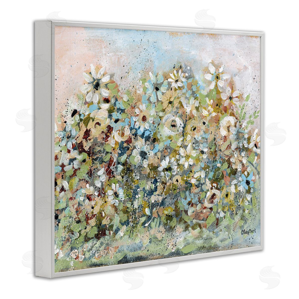 Bold Garden Blooms White Frame Print Wall Art, Home Decor by Roy Ebert