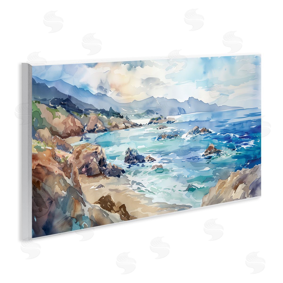 Blue Toned Beach Edge Wood Plaque Wall Art, Home Decor by Heidi Kuntz