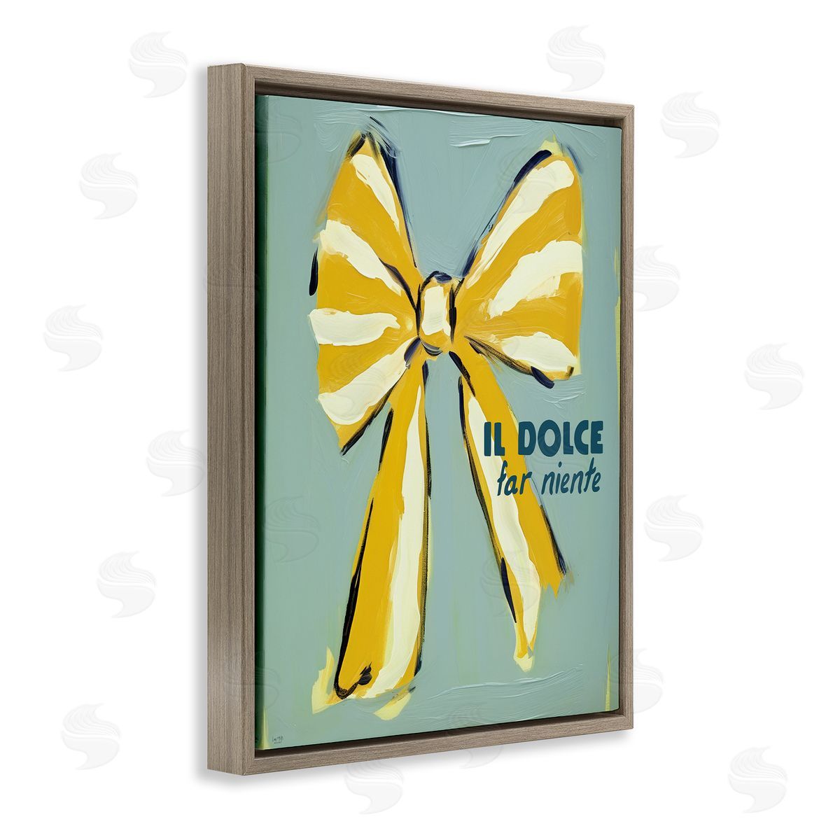 Relaxing Italian Phrase Brown Floating Frame Canvas Wall Art, Home Decor by Lux + Me Designs