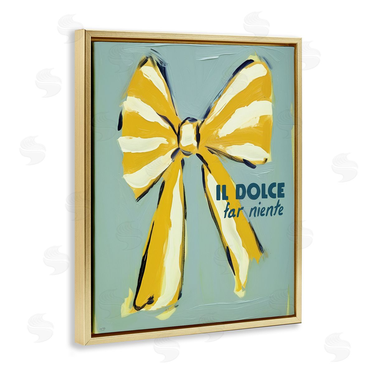 Relaxing Italian Phrase Gold Floating Frame Canvas Wall Art, Home Decor by Lux + Me Designs