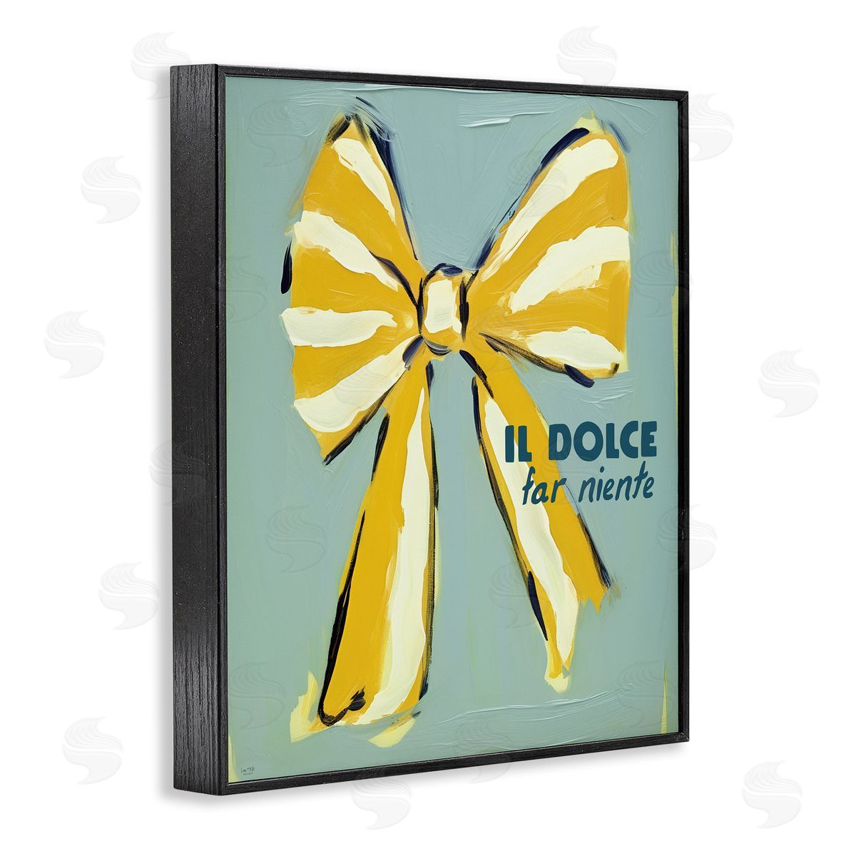 Relaxing Italian Phrase Black Frame Print Wall Art, Home Decor by Lux + Me Designs