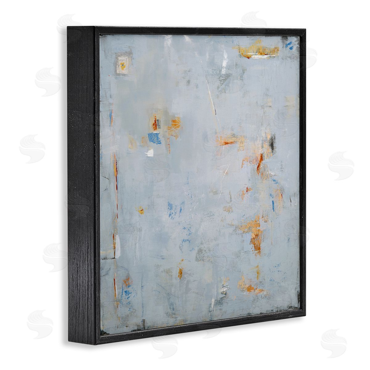 Abstract Grey & Accents Black Frame Print Wall Art, Home Decor by Jodi Major