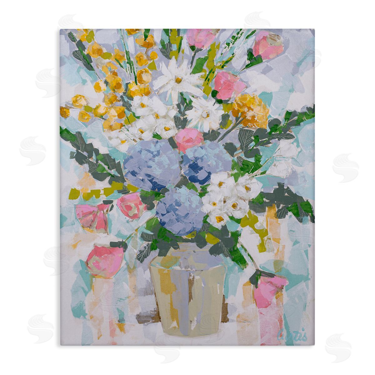 Pastel Abstract Bouquet Canvas Wall Art, Home Decor by Joan Curtis